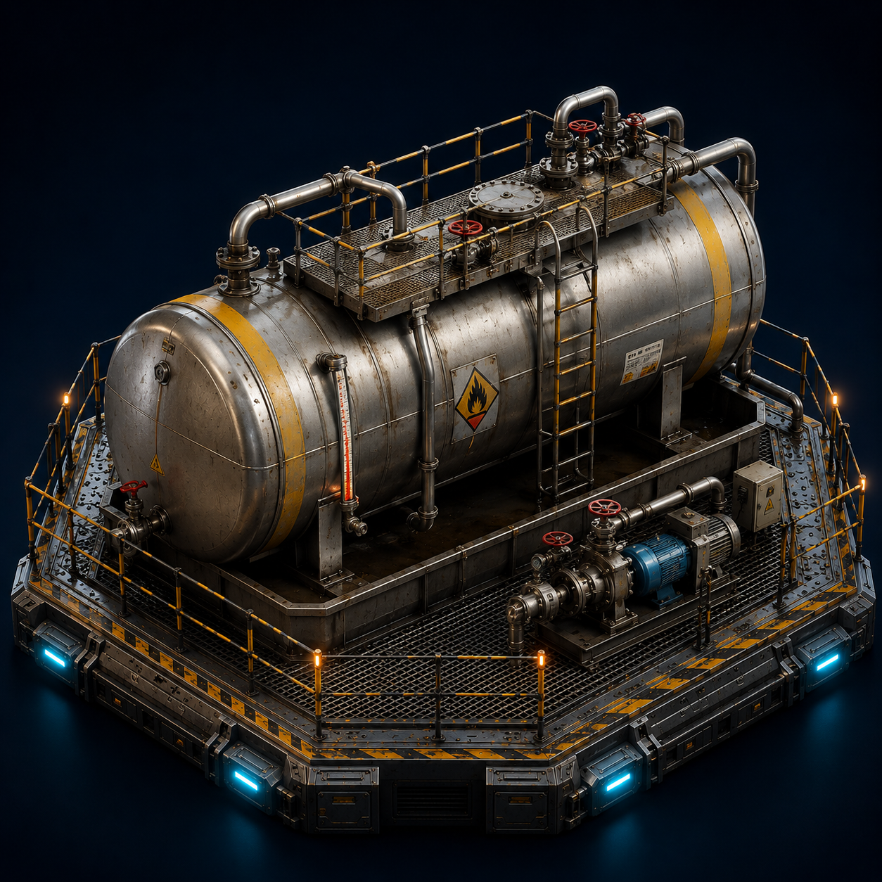 Cuve carburant — vue isométrique